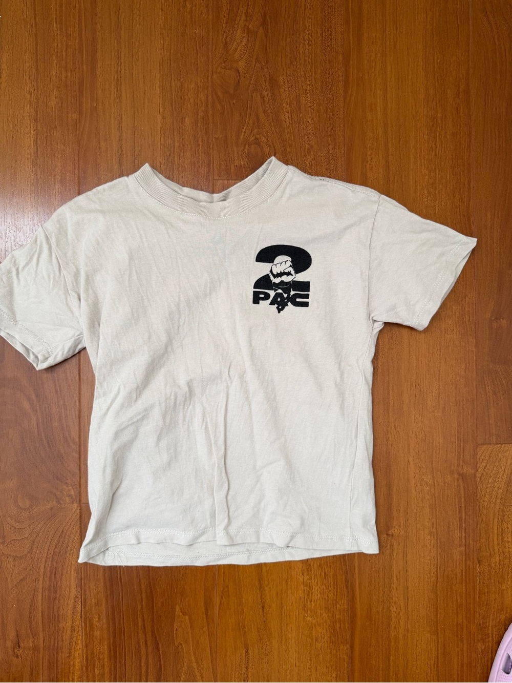 Cotton On Tupac Graphic Tee with Black Logo - Cream